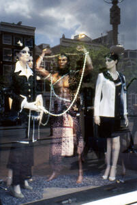 Looking through the window of a clothing shop in Amersterdam (1997)